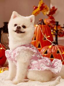 PETSIN 1 Stück rosa Halloween Haustierkleid mit Geist-Flügelärmeln für Katzen und Hunde - Verschiedenfarbig - Übersicht 7