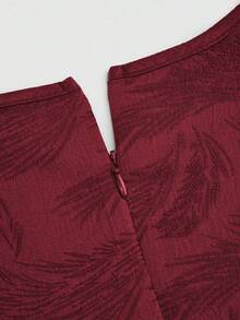 Fairmaia 大码女式优雅提花圆领系带 A 字形连衣裙，传统德式风格