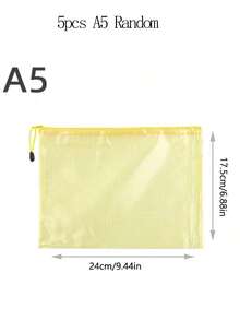 5pcs Office Transparent Storage Hand-Held Zipper Bag Student Information Bag Zipper Pocket For Sorting And Storage - Perfect For Cross-Stitch, Puzzle Games, Travel, School, Board Games And Office Supplies - Letter Size A4,Back To School - Multicolor - View 11