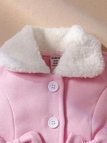 Souflis Souflis Baby Girl Sweet Bow Decor Jacket, Autumn/Winter Fall - Pink - View 3