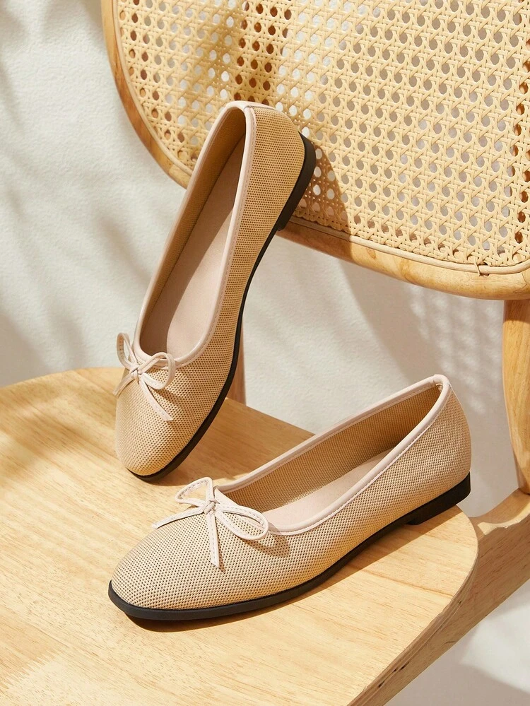 CUCCOO BASICS Women's Bow Decor Comfortable Casual Flat Shoes