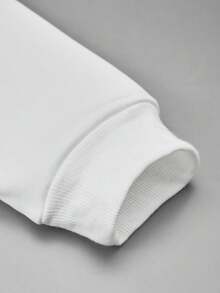 SHEIN ChillGRL Teen Girl Sweet Casual Floral Embroidery Patch White Hoodie With Flared Pants Set