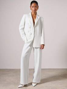 COSMINA Veste blazer décontractée à décor floral pour femmes, idéale pour les déplacements en automne/hiver - Blanc - Voir 5