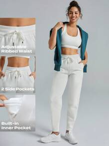 GLOWMODE COTTON-BLEND Lông cừu Vòng eo có thể điều chỉnh Túi Chạy bộ Ấm áp Thân thiện - trắng - Xem 4