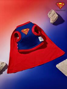 SUPERMAN X PETSIN 1pc Sleeveless Cloak COS Costume, Stylish For Cats & Dogs, Pet Vest