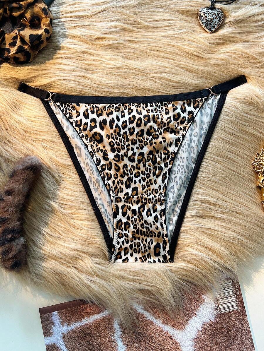 Women's Leopard Print Sexy Thong Panties Cheetah Print Thong Leopard Print Thong Leopard Panties Leopard Lingerie ClassicAnimalPrint - Multicolor - View 1