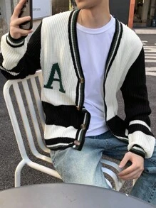 Claim Dot 男士休闲拼色拼布开衫，春秋 - 彩色 - 查看 8