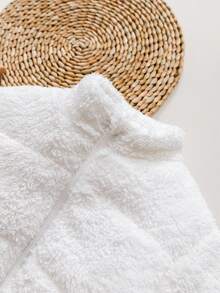 SHEIN Babygirl 蓬松白色立领夹克，百搭秋冬 - 白色 - 查看 7