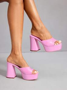 CUCCOO SZL Women's Fashion Waterproof Platform High Heel Sandals, Summer - Pink - View 10