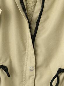 Flirla Apricot Casual Regular Fleece Jacket, Warm For Winter Fall Autumn - Apricot - View 4