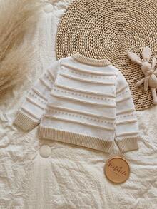 Vintaside Kids Chaqueta de punto de bebé niño con bloques de color y rayas, para otoño/invierno