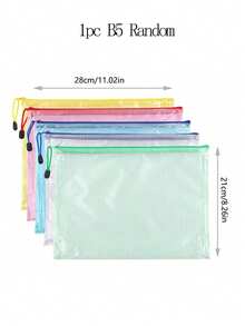 5pcs Office Transparent Storage Hand-Held Zipper Bag Student Information Bag Zipper Pocket For Sorting And Storage - Perfect For Cross-Stitch, Puzzle Games, Travel, School, Board Games And Office Supplies - Letter Size A4,Back To School - Multicolor - View 8