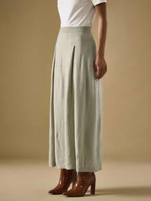 Briarwyn Fall Women's Solid Color Casual Long Knitted Midi Skirt, Fall/Winter, Back To School,Fall Old Money Style - Light Grey - View 6