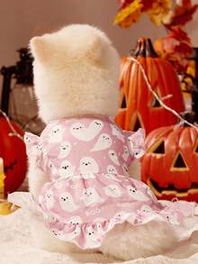 PETSIN 1 Stück rosa Halloween Haustierkleid mit Geist-Flügelärmeln für Katzen und Hunde - Verschiedenfarbig - Übersicht 3