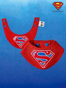 SUPERMAN X PETSIN Logo Printed Blue & Red Adjustable Snap Bib For Dogs, Suitable For Cats And Dogs