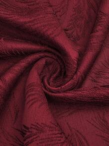 Fairmaia German Traditional Elegant Jacquard Collar Self-Tie Waist Flared Hem Dress For Women, Halloween - Burgundy - View 7