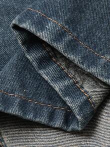 DAZY Women's Autumn Collared Waist Cinched Denim Dress - Blue - View 7