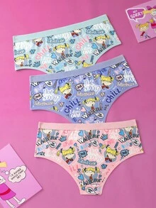Nick 90s | SHEIN 加大尺寸卡通人物图案可爱内裤 - 彩色 - 查看 2