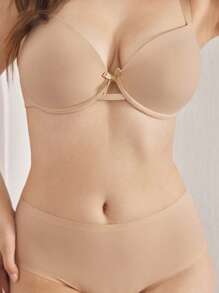 Ocili Conjunto de sujetador acolchado sin costuras y braga talla grande, de material brillante