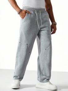 Manfinity EZcore 男士休闲印花运动裤、灰色宽松运动裤、阔腿运动裤、男士运动裤