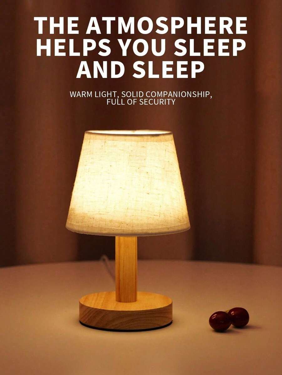 SHEIN 1 قطعة إضاءة ليلية LED قابلة للشحن بمنفذ USB بطراز إسكندنافي، مصباح مكتب مناسب لغرفة النوم والمكتب، هدية عيد الأم