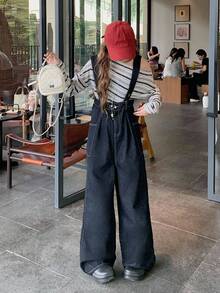 DAZY 女式大口袋休闲牛仔工装裤