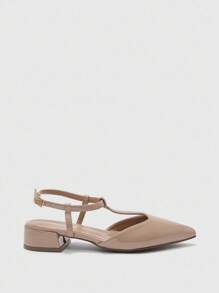 CUCCOO BIZCHIC 女士尖头扣环设计休闲平底鞋 - 杏色 - 查看 2