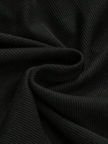 ROMWE Grunge Punk 性感露肩紧身毛绒女式上衣 - 黑色 - 查看 4