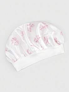 ROMWE Kawaii 休闲舒适的女士睡帽，白色底座，大蝴蝶结设计 - 白色 - 查看 3