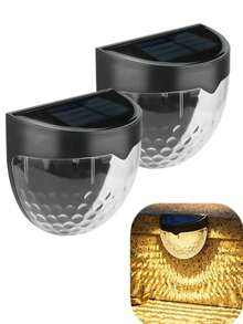 2/4/6 Packs Solar Fence Lights, Solar Deck Lights, Solar Wall Lights, Solar Wall Mount Outdoor Waterproof Fence Lamp, White LED Lamp, Lighting For Garden, Home, Patio, Yard, Garage, Camping, Step Stair Gift For Birthday, Halloween, Christmas Party Decoration (Black - Warm Light)