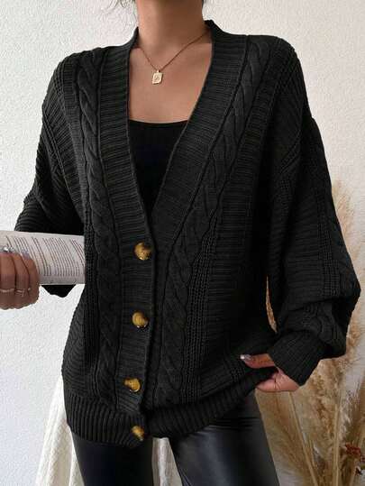 EURMUSE Women's Solid Color Minimalist Casual Long Sleeve Cardigan,Cardigans,Petite,Tall