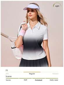 CourtClass Polo deportivo casual con efecto degradado para mujer