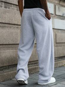 Manfinity Hypemode Men's Loose Fit Casual Sweatpants, Versatile Street Style Joggers Suitable For Streetwear, Casual Daily Wear, Weekend Outings, Music Festivals, Social Gatherings And More. This Pant Is An Essential Versatile Piece In A Man's Wardrobe, Making It A Great Gift For Boyfriends Or Husbands. Oversized Sweatpants  Sweats Sweatpants Wide For Men Pro Club Sweat Pants Grey Baggy Sweatpants