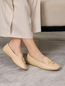 Sleekvia Women's Casual Fashion Versatile Simple Flat Shoes - Apricot - View 1