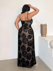 Maweii Abito da festa elegante con stampa floreale, taglie comode - nero - Visualizzare 3