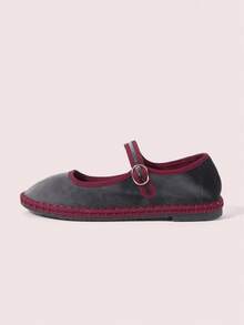CUCCOO DOLLMOD Women's Grey Elegant Velvet Classic Comfortable Velvet Mary Jane Flat Shoes For Christmas Spring Shoes - Dark Grey - View 7