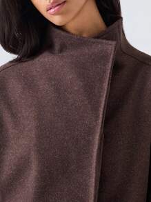 LYSMO 2025新款极简主义秋季女士休闲百搭外套，秋冬款 - 棕色 - 查看 7