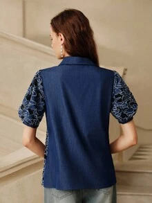 Savoree Cut-Out Floral Layered Blouse, Spring/Summer Outfits For Women