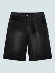  MODCRASH Men's Loose Wide Leg Casual Denim Bermuda Shorts Jorts