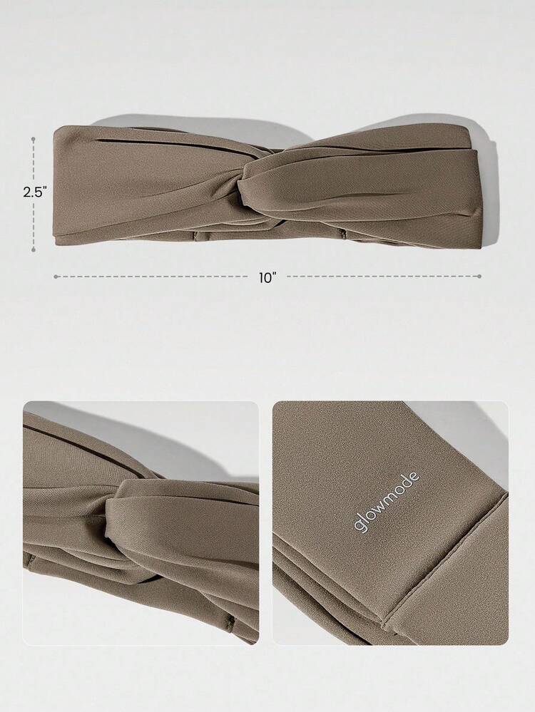 1 opakowanie FeatherFit™ Twist And Glow Odblaskowa, elastyczna, miękka, odprowadzająca pot, elastyczna opaska na głowę z węzłem skrętnym, do ćwiczeń na siłowni, na co dzień