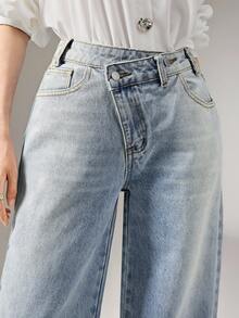 Heiryn 2025 Autumn/Winter Women's Clothing, Women's Autumn/Winter Outfits, Back To School, Halloween, Christmas, Business Casual, Retro Dignified Elegant Versatile Basics, Nashville Clothing, Women's Asymmetric Waist Pocket Casual Jeans