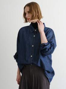 FRIFUL 女式中度水洗宽松休闲百搭牛仔上衣