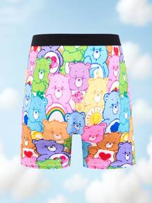 SHEIN X Care Bears 1pc Men's Comfortable Cute Cartoon Bear Print Trunks, Basic Comfortable Casual ,Soft Boys Boxers, Funny Underwear Men - Black - View 2
