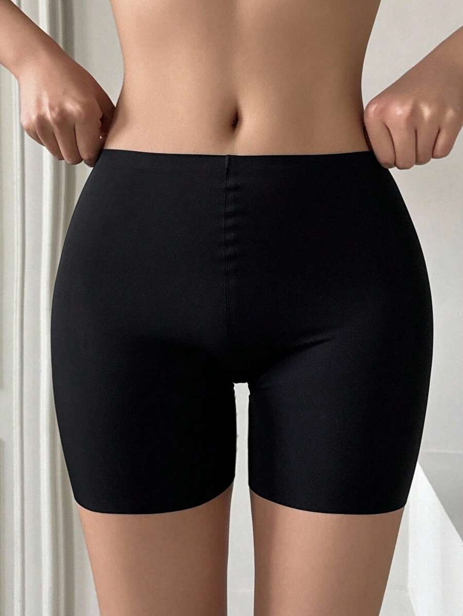 DAZY Ropa interior moldeadora de cintura alta de unicolor y de peso ligero para mujeres - Negro - Ver 1