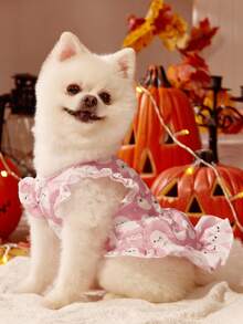 PETSIN 1 Stück rosa Halloween Haustierkleid mit Geist-Flügelärmeln für Katzen und Hunde - Verschiedenfarbig - Übersicht 1