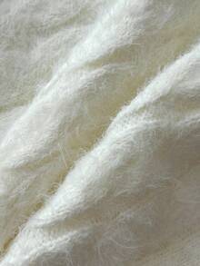 Elamini Sexy Fashion Knot Off Shoulder Fitted Long Sleeve Sweater - White - View 4