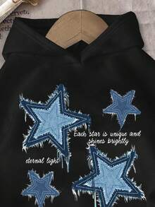 Tween Boy Casual Cartoon Pattern Loose Fit Long Sleeve Sweatshirt, Suitable For Autumn/Winter Fall - Black - View 2