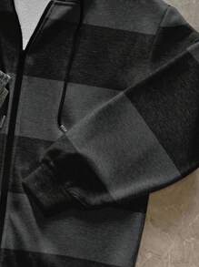 Attitoon Sudadera con capucha de ajuste holgado con cremallera, estilo minimalista casual punk, ligera y con capas, con estampado floral y de rayas, adecuada para otoño/invierno, con estilo vintage retro, sexy, lindo, Y2K, bohemio, hippie, festival de música, punk, Y2K, estilo Harajuku