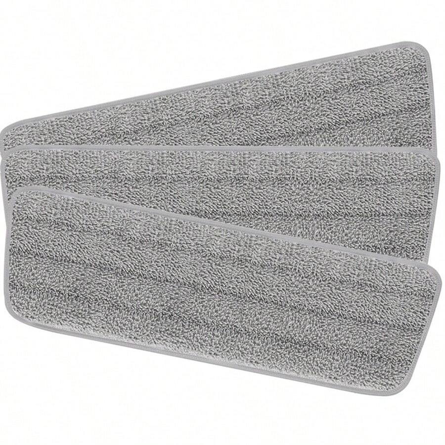 1/2/4/10pcs Microfiber Flat Mop Replacement Pads, Twisted Mop Head Refill Pads With Hook And Loop - Grey - View 1