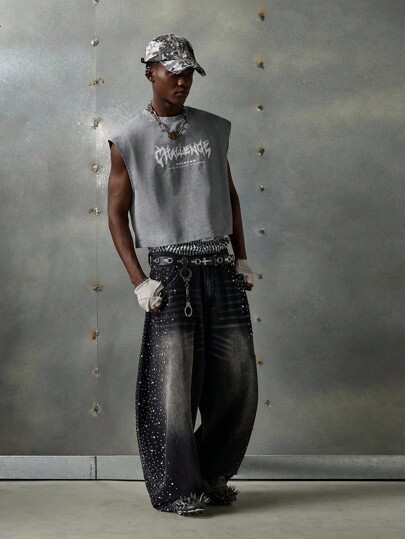 NEON BLANC Camiseta suelta de manga de murciélago con gráfico de letras para hombres